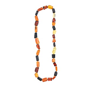 Mixed Amber Beaded Necklace (16 Inches)