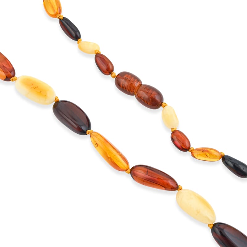Mixed Amber Beaded Necklace (18 Inches)