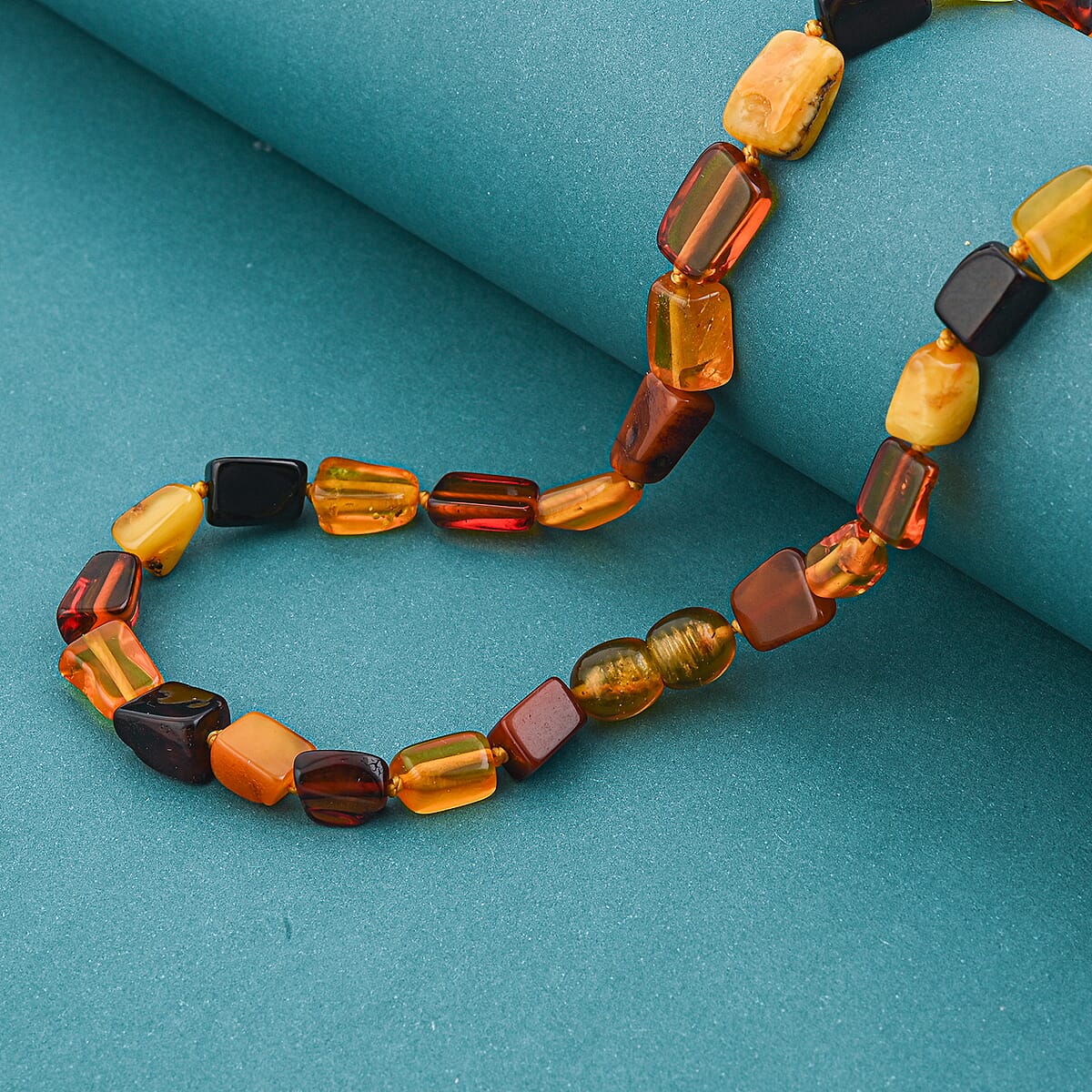 Mixed Amber Beaded Necklace (18 Inches) image number 1