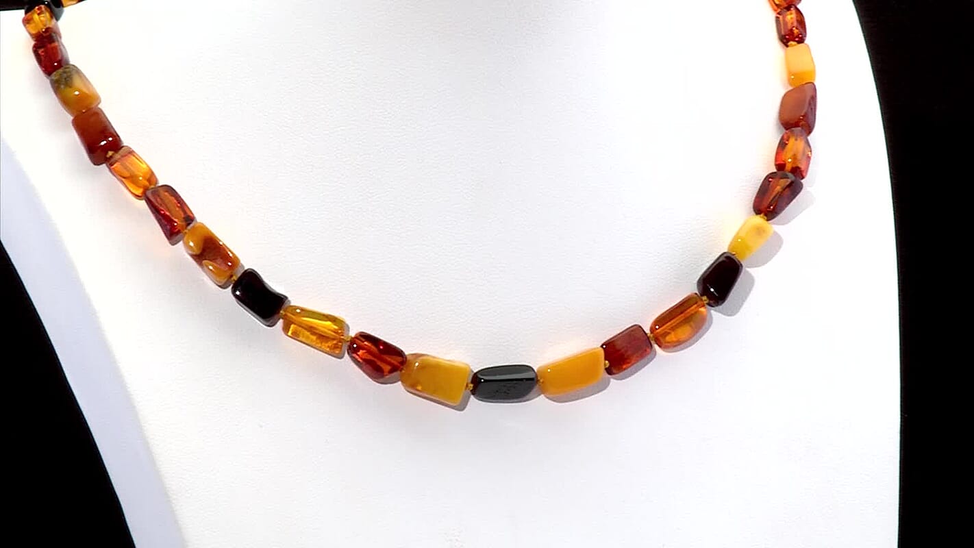Mixed Amber Beaded Necklace (18 Inches)