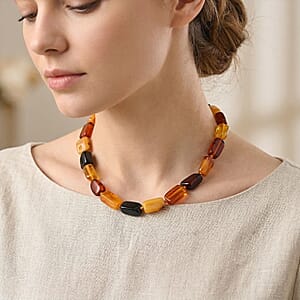 Mixed Amber Beaded Necklace (18 Inches)