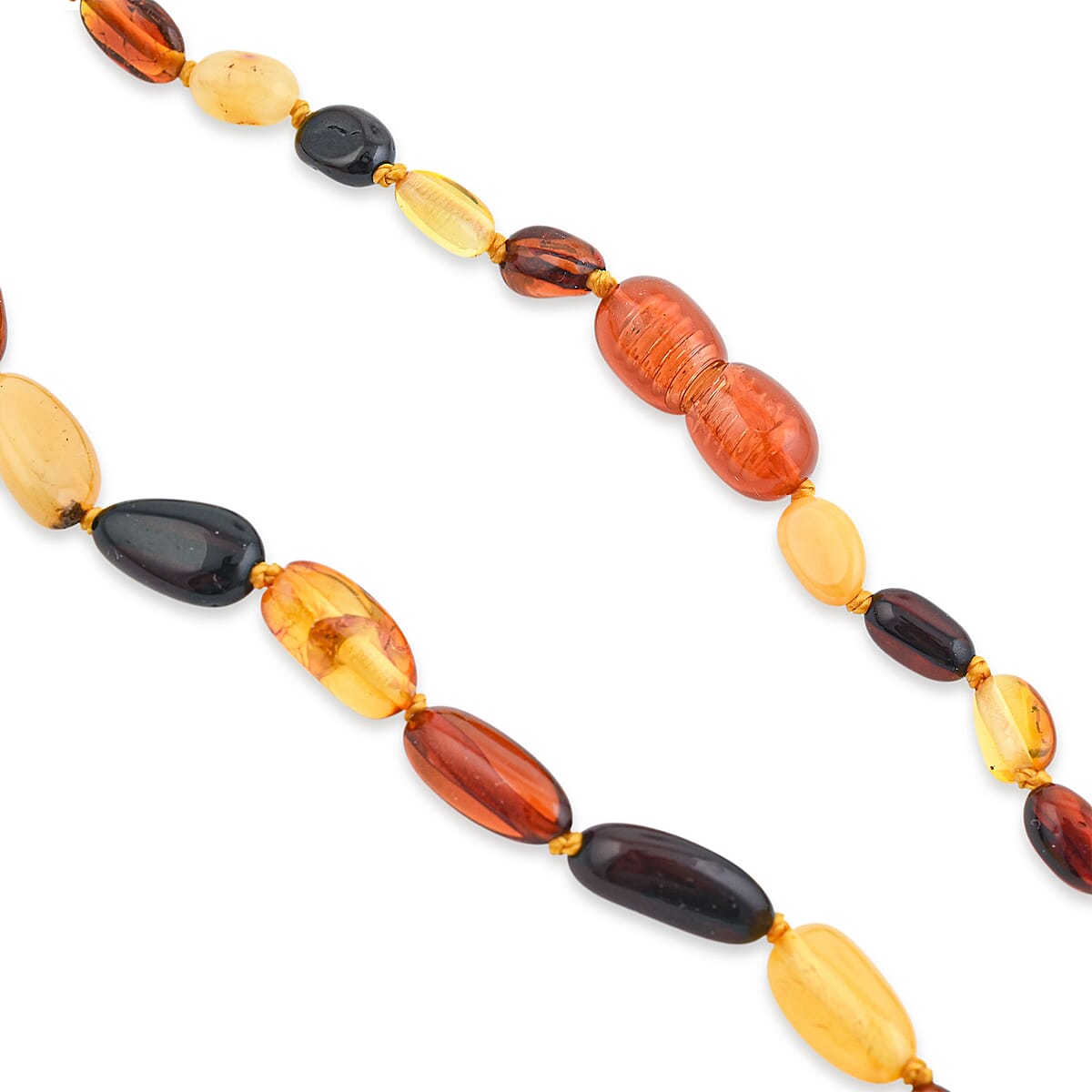 Mixed Amber Beaded Necklace (22 Inches) image number 3