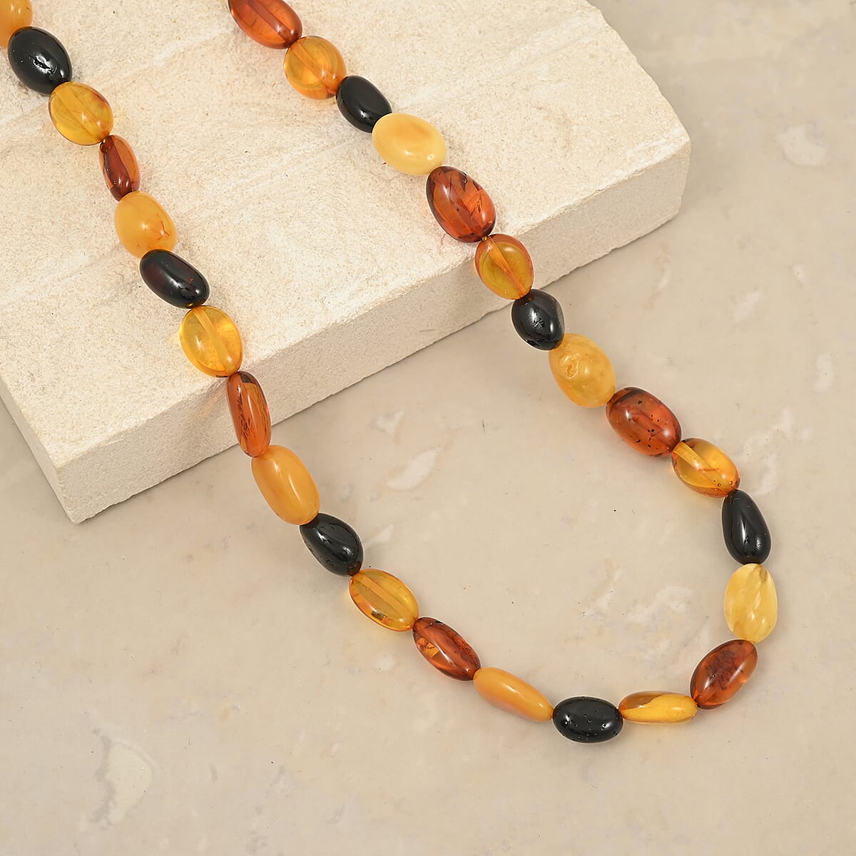 Mixed Amber Beaded Necklace (22 Inches) image number 1
