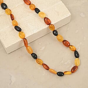 Mixed Amber Beaded Necklace (22 Inches)