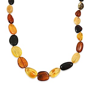 Mixed Amber Beaded Necklace (22 Inches)