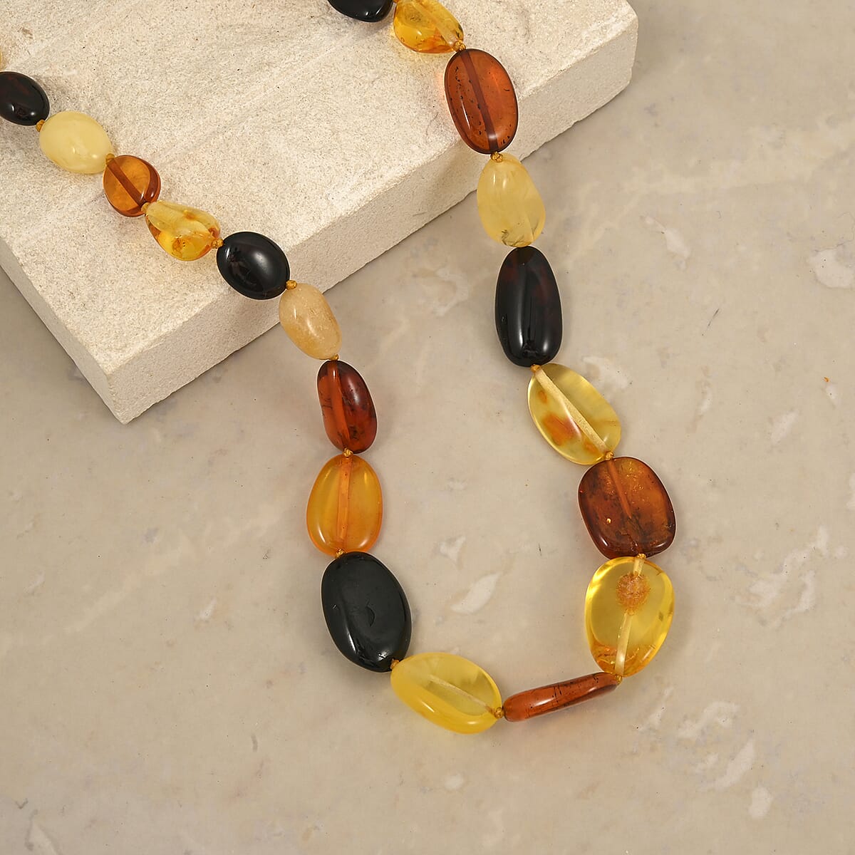 Mixed Amber Beaded Necklace (22 Inches) image number 1