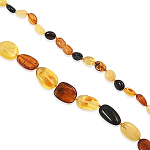 Mixed Amber Beaded Necklace (22 Inches)