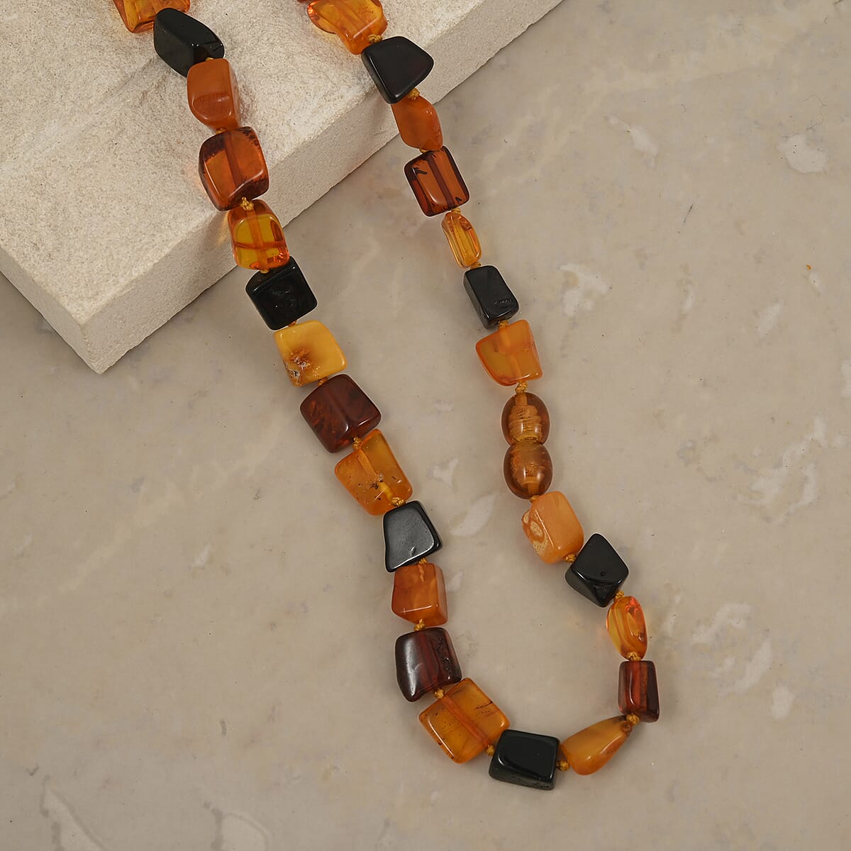 Mixed Amber Beaded Necklace (23 Inches) image number 1