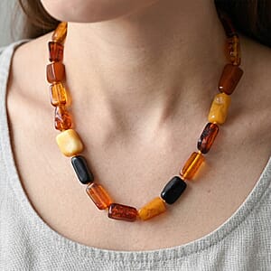 Mixed Amber Beaded Necklace (26 Inches)
