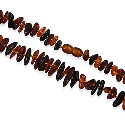 Mixed Amber Beaded Necklace (Dark Brown & Black)