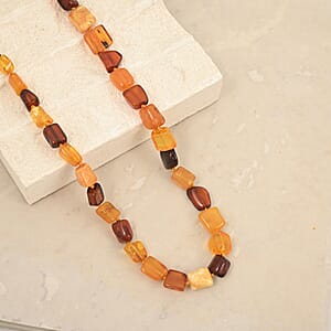 Mixed Amber Beaded Necklace (28 Inches)