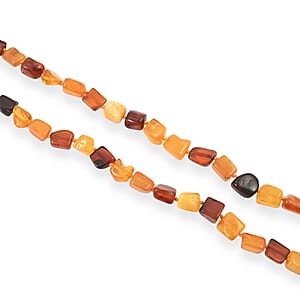 Mixed Amber Beaded Necklace (28 Inches)