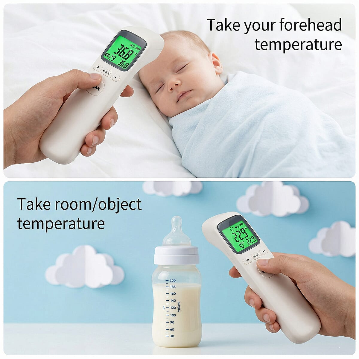 Closeout No Contact Thermometer - White image number 1