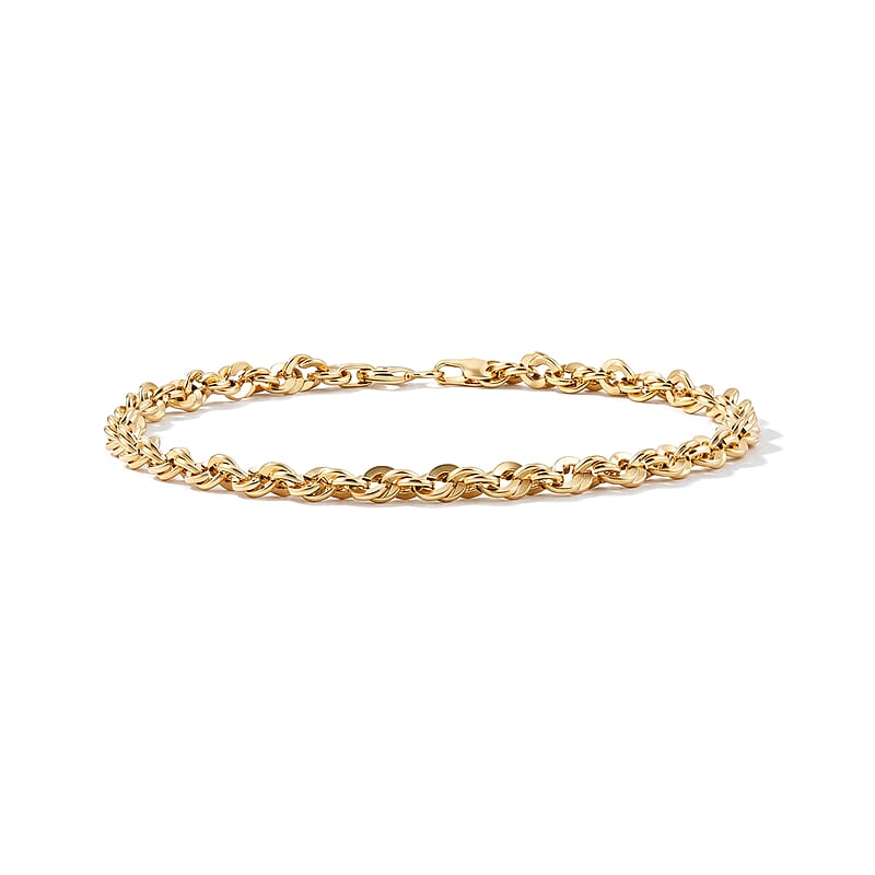 Italian 3.8mm Spirali Oro Chain Bracelet in 10K Yellow Gold (7.50 In) 2.10 Grams