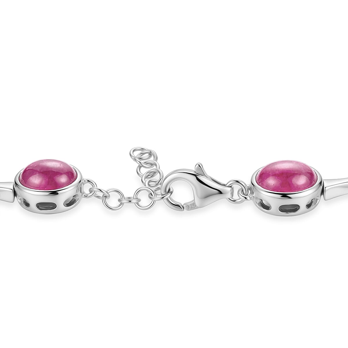 Niassa Ruby (FF) and Drusy Quartz 20.50 ctw Bracelet in Sterling Silver (7.50 In) image number 4