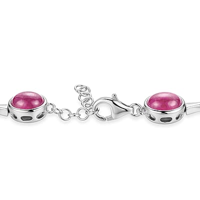 Niassa Ruby (FF) and Drusy Quartz 20.50 ctw Bracelet in Sterling Silver (7.50 In)