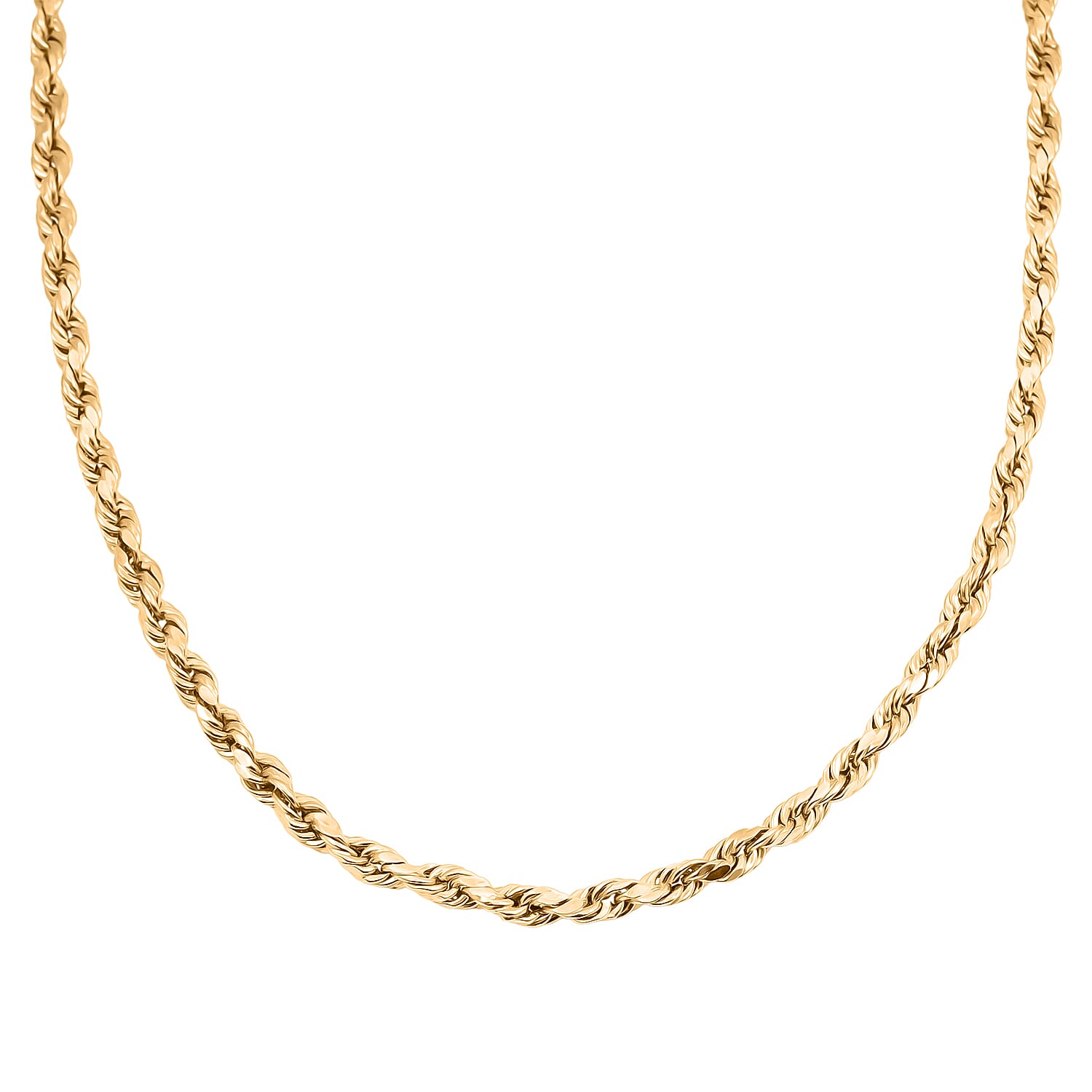 4mm Rope Chain Necklace in 10K Yellow Gold 8.5 Grams (26 Inches)