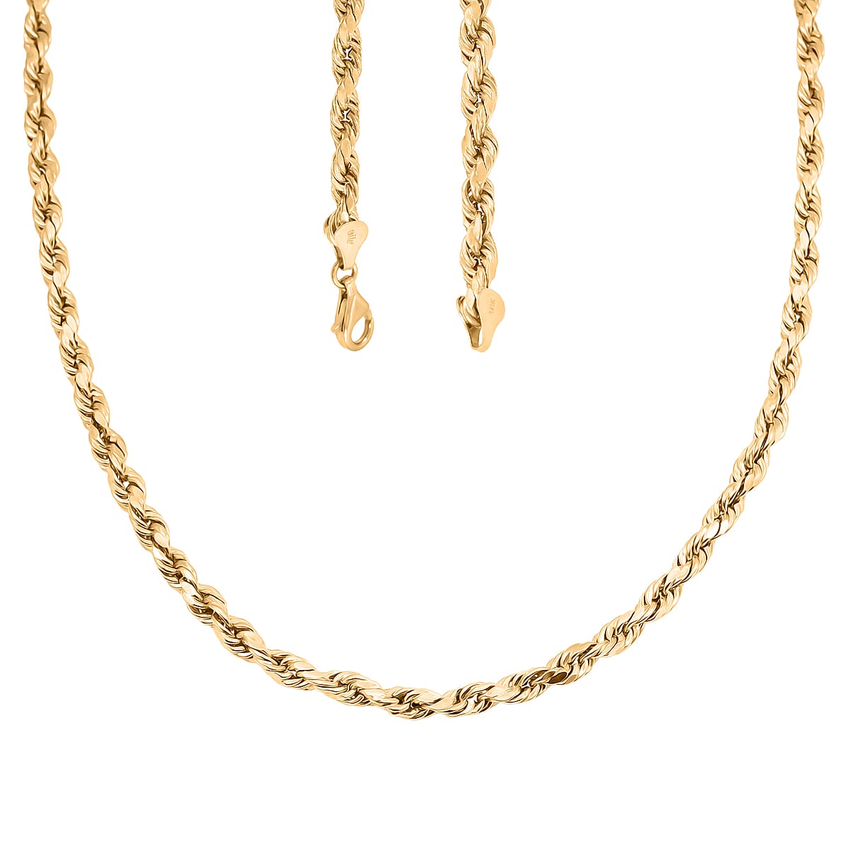 4mm Rope Chain Necklace in 10K Yellow Gold 8.5 Grams (26 Inches) image number 4