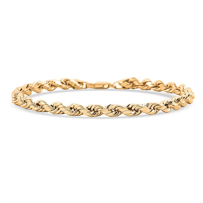 4mm Rope Chain Bracelet in 10K Yellow Gold (8.00 In) 2.8 Grams
