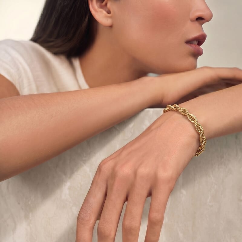 4mm Rope Chain Bracelet in 10K Yellow Gold (8.00 In) 2.8 Grams