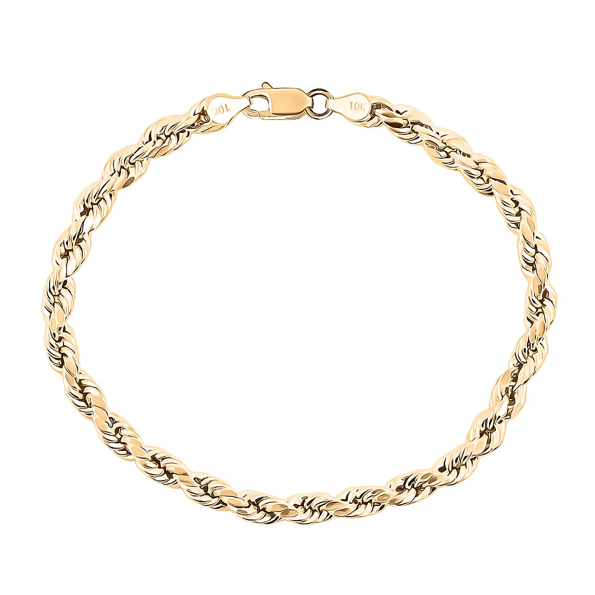 10K Yellow Gold 4mm Rope Chain Bracelet (8.00 In) (2.8 g) image number 3