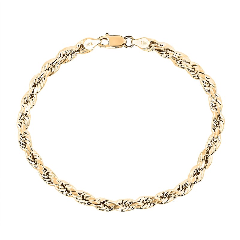 4mm Rope Chain Bracelet in 10K Yellow Gold (8.00 In) 2.8 Grams