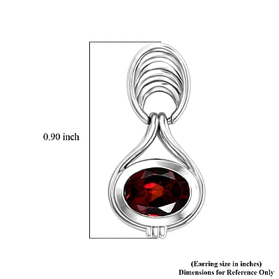 D'Joy Orissa Rose Garnet 3.15 ctw Earrings in Rhodium Over Sterling Silver