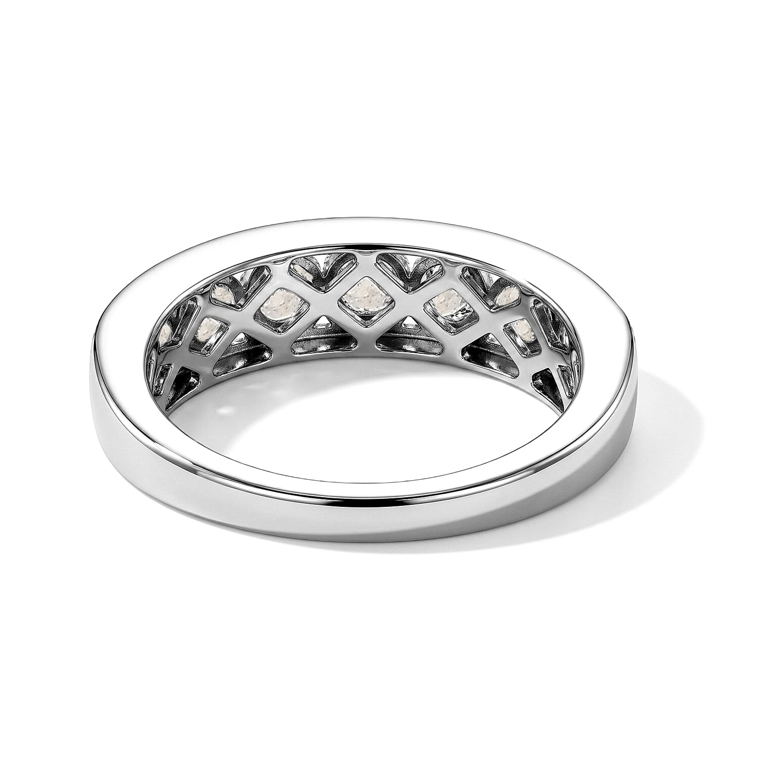 D'Joy Rainbow Moonstone 1.70 ctw Ring in Rhodium Over Sterling Silver (Size 8.0)