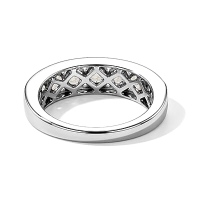 D'Joy Rainbow Moonstone 1.70 ctw Ring in Rhodium Over Sterling Silver (Size 8.0)