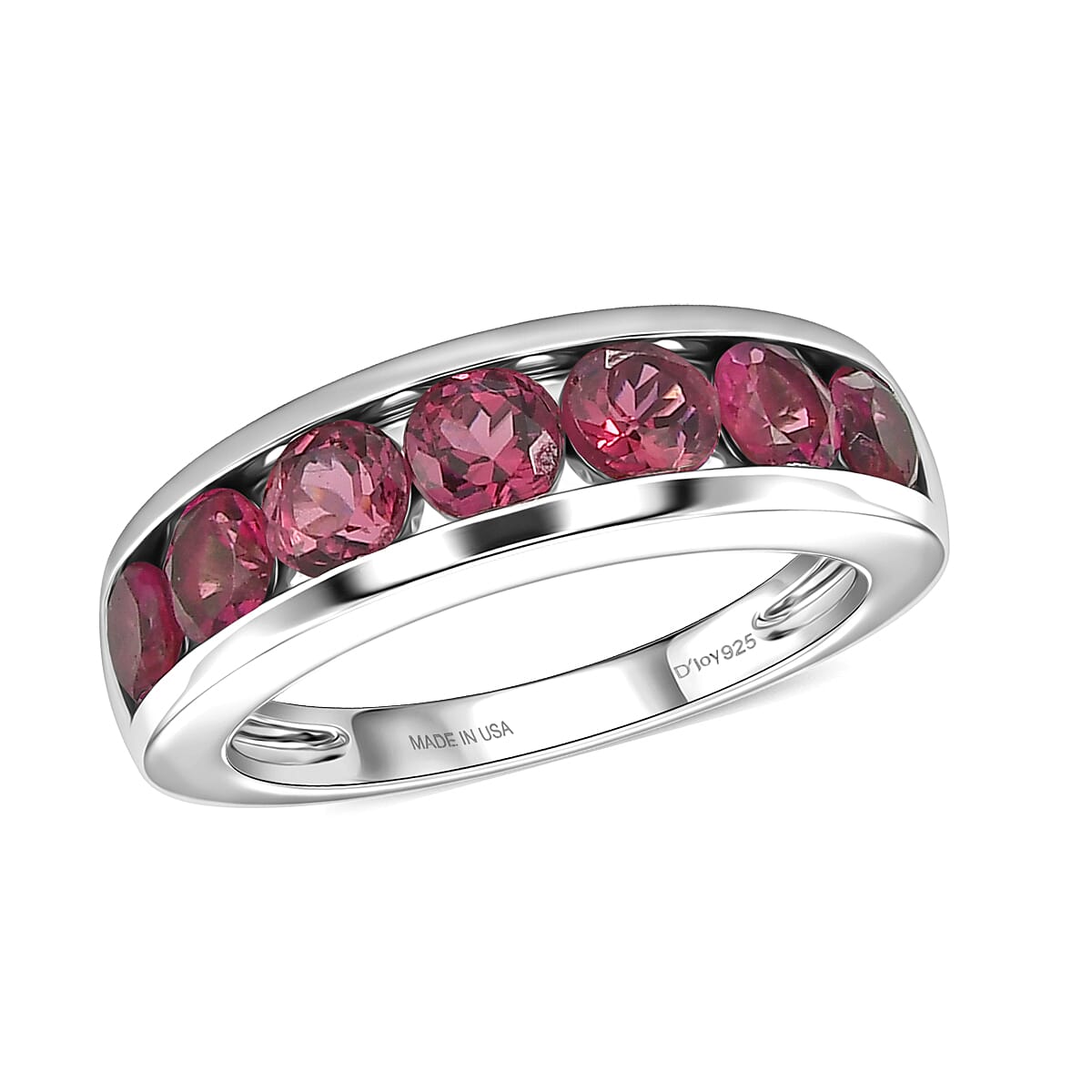 D'Joy African Amethyst Ring in Rhodium Over Sterling Silver (Size 6.0) 1.65 ctw