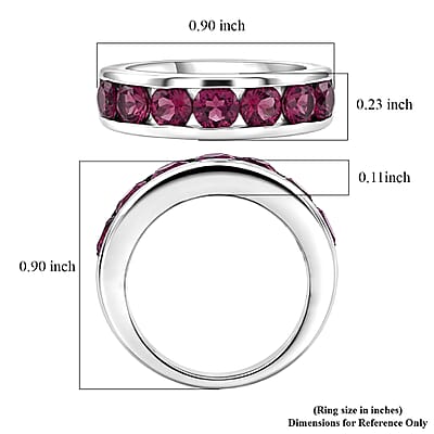 D'Joy Orissa Rose Garnet 2.50 ctw Ring in Rhodium Over Sterling Silver (Size 6.0)