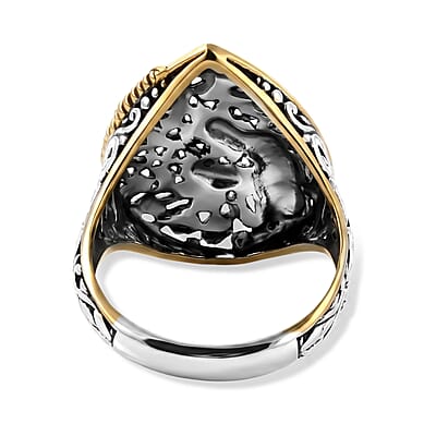 D'Joy Bali Legacy Dragon with Phoenix Ring in 22K Vermeil YG Over Sterling Silver (Size 6.0) 6 Grams