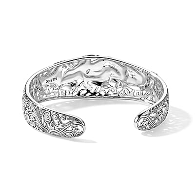 D'Joy Bali Legacy Horse Bangle Bracelet in Sterling Silver (7.25 In) 24 Grams