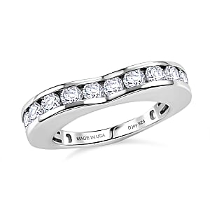 D'Joy Moissanite 1.25 ctw Ring in Rhodium Over Sterling Silver (Size 7.0)