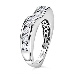 D'Joy Moissanite 1.25 ctw Ring in Rhodium Over Sterling Silver (Size 7.0)