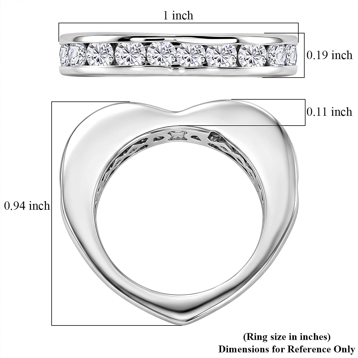 D'Joy Moissanite 1.25 ctw Ring in Rhodium Over Sterling Silver (Size 7.0) image number 5