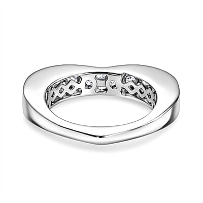 D'Joy Moissanite 1.10 ctw Ring in Rhodium Over Sterling Silver (Size 8.0)