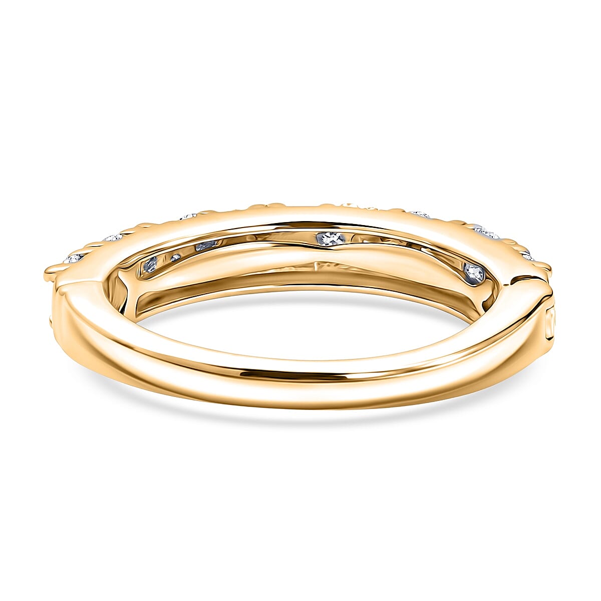 D'Joy Moissanite 1.00 ctw Band Ring in 18K Vermeil Yellow Gold Over Sterling Silver (Size  7.0)