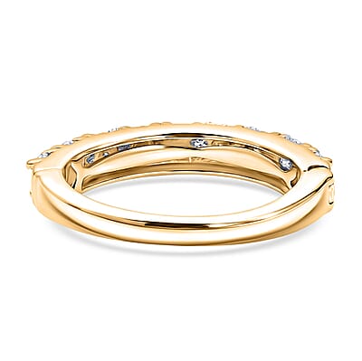 D'Joy Moissanite 1.00 ctw Band Ring in 18K Vermeil Yellow Gold Over Sterling Silver (Size  7.0)