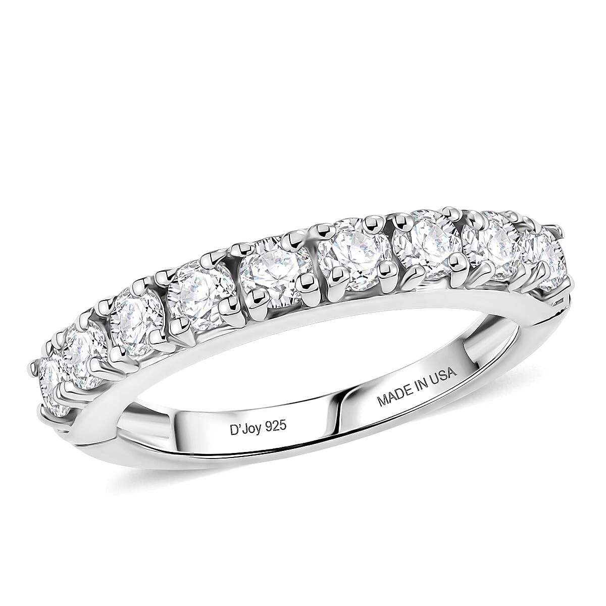 D'Joy Moissanite 1.00 ctw Band Ring in 18K Vermeil Yellow Gold Over Sterling Silver (Size 6.0)