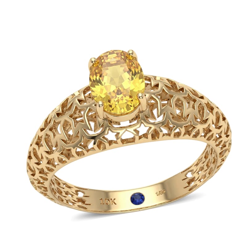 GP Celestial Dream Collection AAAA Yellow Sapphire and Blue Sapphire 1.00 ctw Ring in 10K Yellow Gold (Size 6.0)