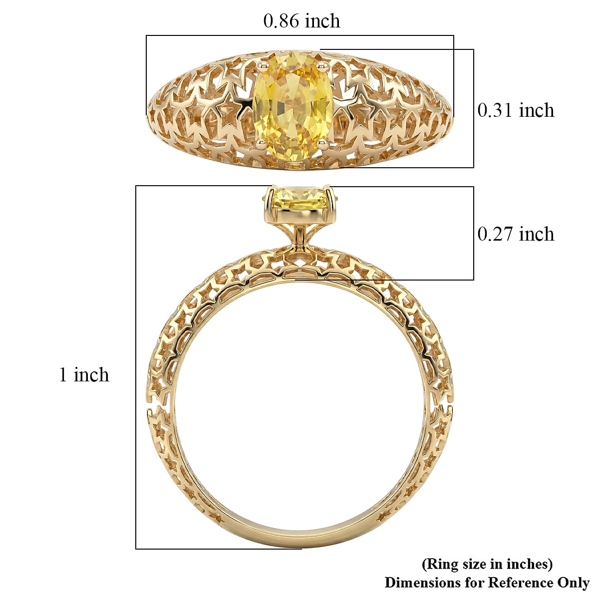 GP Celestial Dream Collection AAAA Yellow Sapphire and Blue Sapphire 1.00 ctw Ring in 10K Yellow Gold (Size 6.0) image number 5