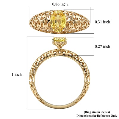 GP Celestial Dream Collection AAAA Yellow Sapphire and Blue Sapphire 1.00 ctw Ring in 10K Yellow Gold (Size 6.0)