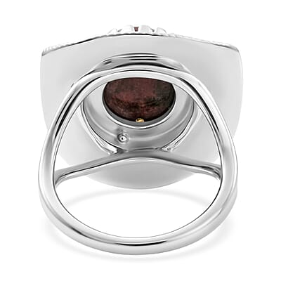 EverTrue Premium Norwegian Thulite 6.20 ctw Cowboy Hat Ring in Platinum Bond (Size 10.0)