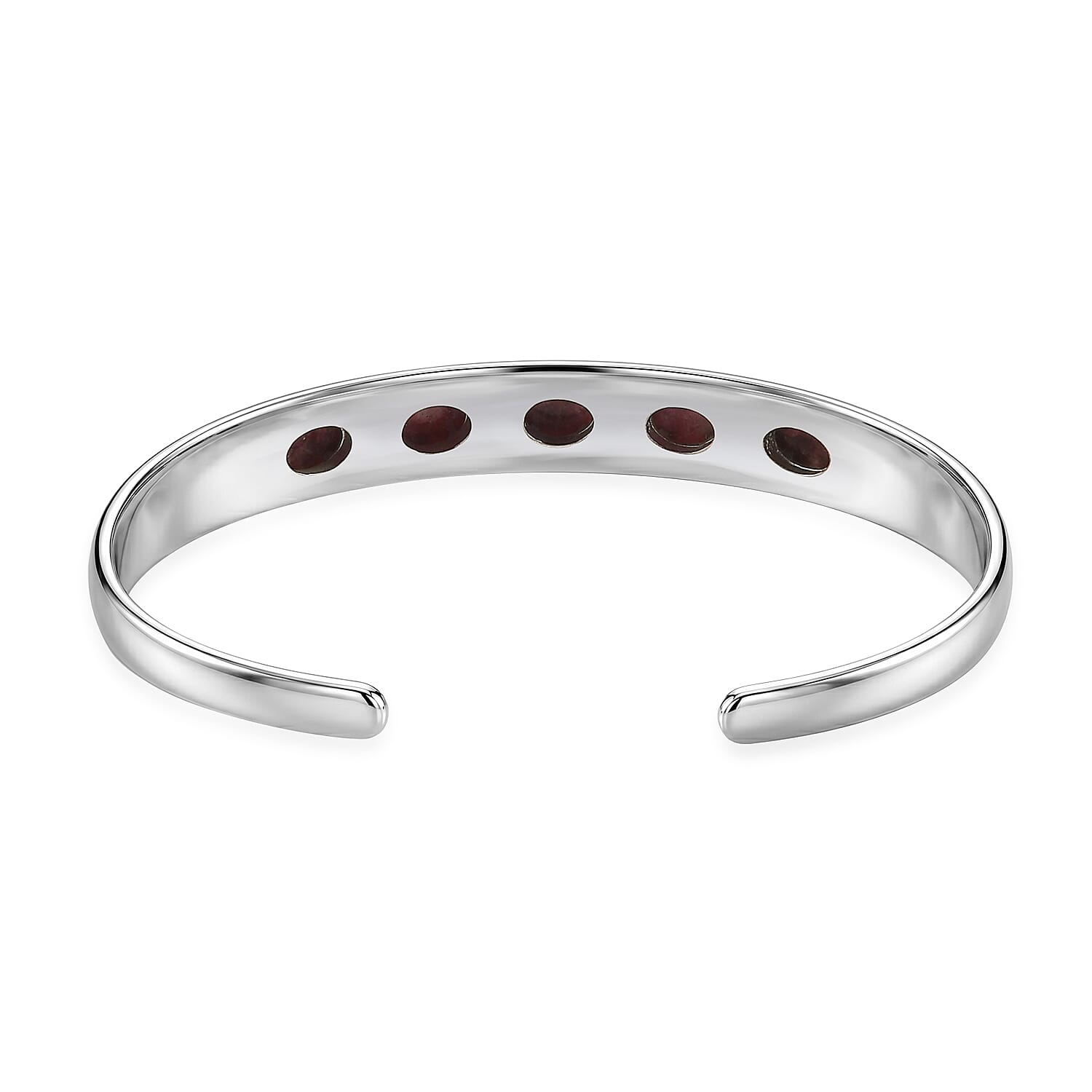 EverTrue Premium Norwegian Thulite 5.60 ctw Vintage Heritage Cuff Bracelet in Platinum Bond (7.25 In)