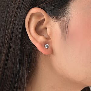 EverTrue Moissanite 0.90 ctw Earrings in ION Plated RG Stainless Steel