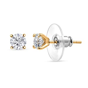 EverTrue Moissanite 0.90 ctw Earrings in ION Plated YG Stainless Steel