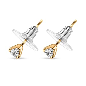 EverTrue Moissanite 0.90 ctw Earrings in ION Plated YG Stainless Steel