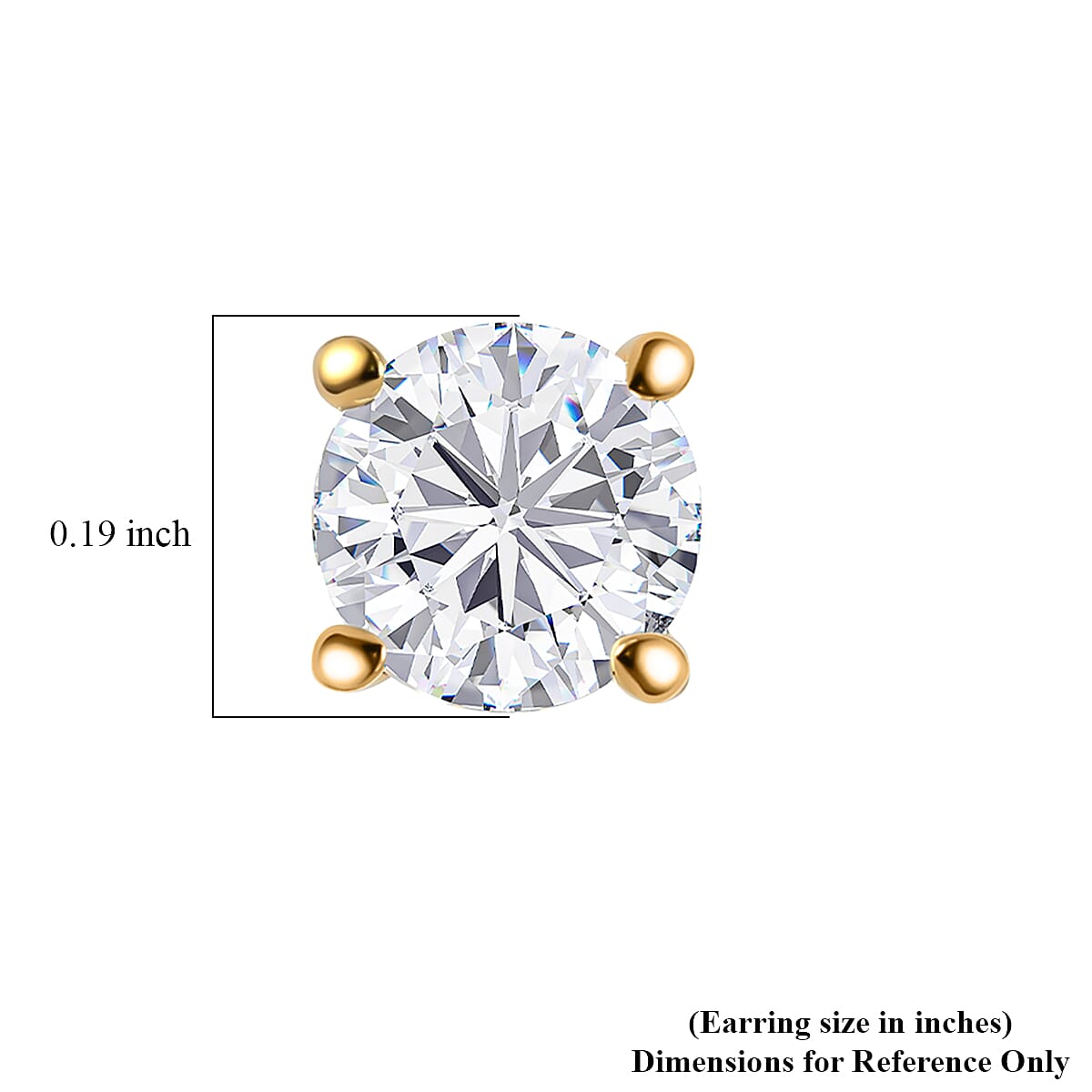 EverTrue Moissanite 0.90 ctw Solitaire Stud Earrings in ION Plated YG Stainless Steel