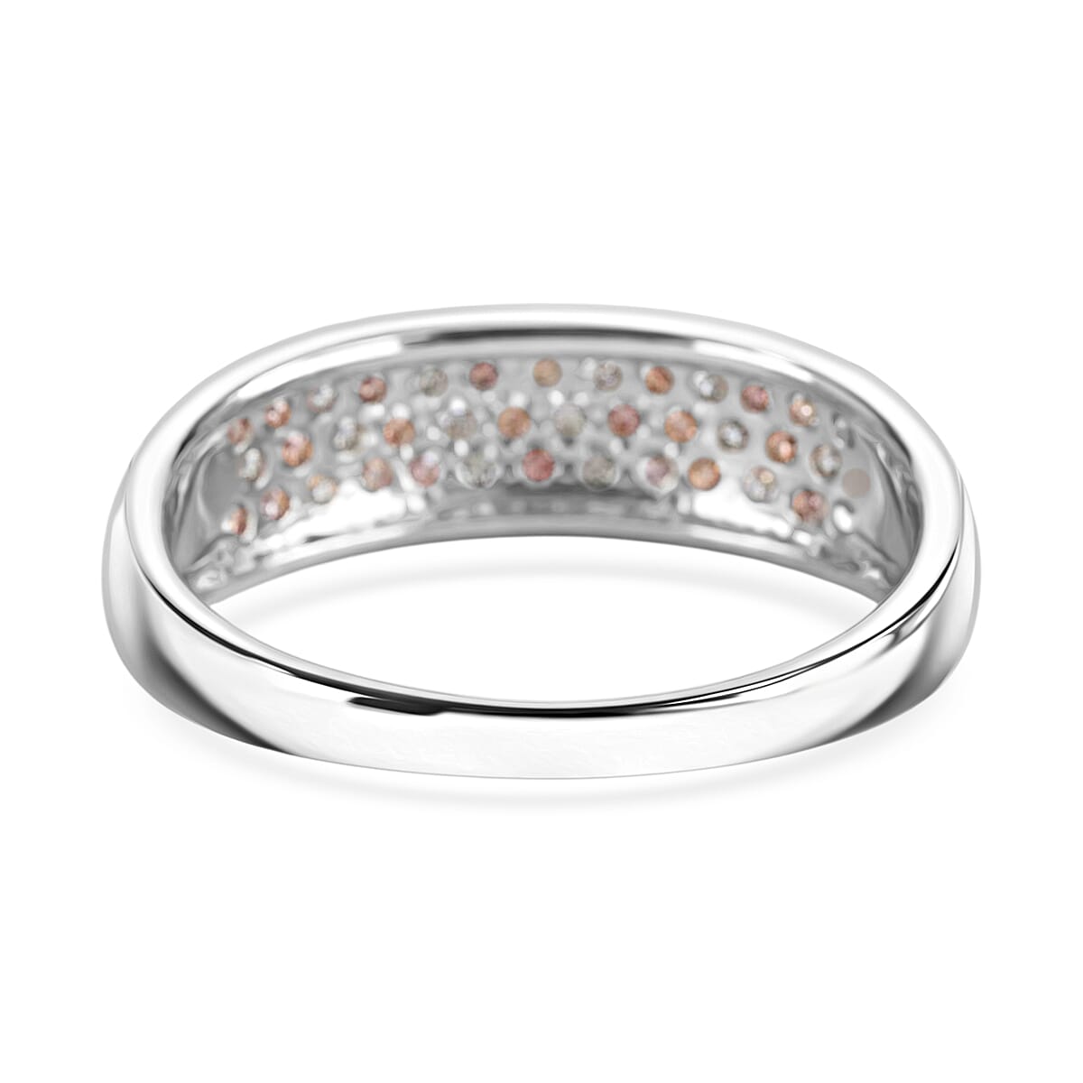 D'Joy Premium Multi Sapphire 0.75 ctw Multi Color Band Ring in Rhodium Over Sterling Silver (Size 10.0)
